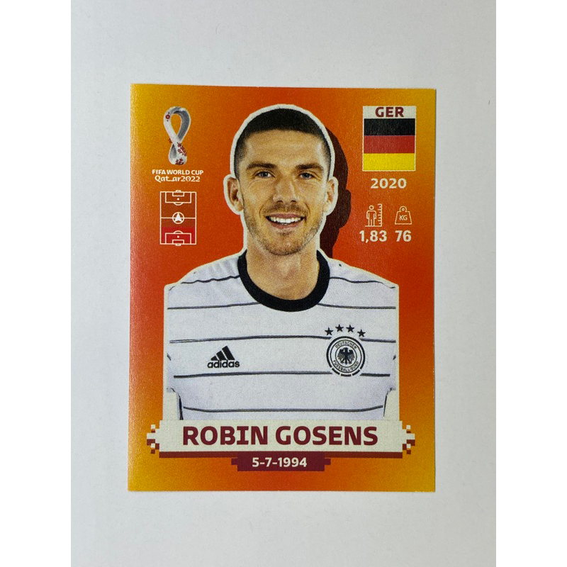 สติ๊กเกอร์สะสม Robin Gosens ฟุตบอลโลก Worldcup 2022 Germany ของสะสมทีมฟุตบอล เยอรมัน เยอรมนี
