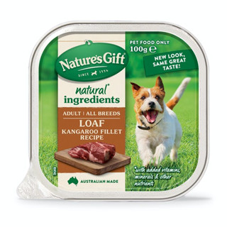 Natures Gift Kangaroo Fillet  เนเจอร์สกิฟท์ สูตรเนื้อจิงโจ้ อาหารสุนัข 100 g.x 36 ถาด