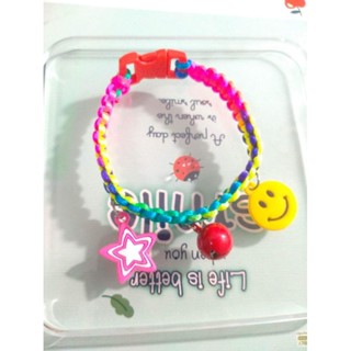 ปลอกคอสีรุ่งนุ้งแมวแฮนเมท😸พร้อมส่ง