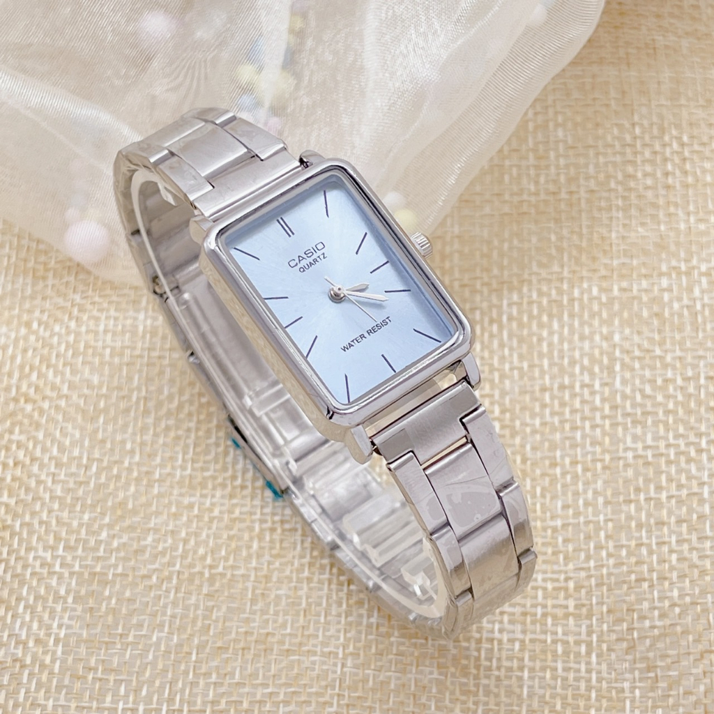 นาฬิกาข้อมือ หน้าเหลี่ยม สายเลท ขนาด 25 mm พร้อมกล่องฟรี
