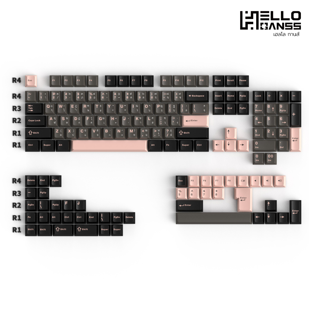 [โค้ดคุ้มลด 20%] Keycap Hello Ganss Keycap คีย์แคปภาษาไทย Premium PBT Double shot Cherry Profile helloganss - รูปที่ 2