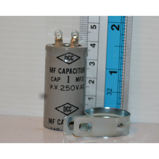 คาปาซิเตอร์ สตาร์ท capacitor start 1uf mfd 250 vac พร้อมเข็มขัดรัด