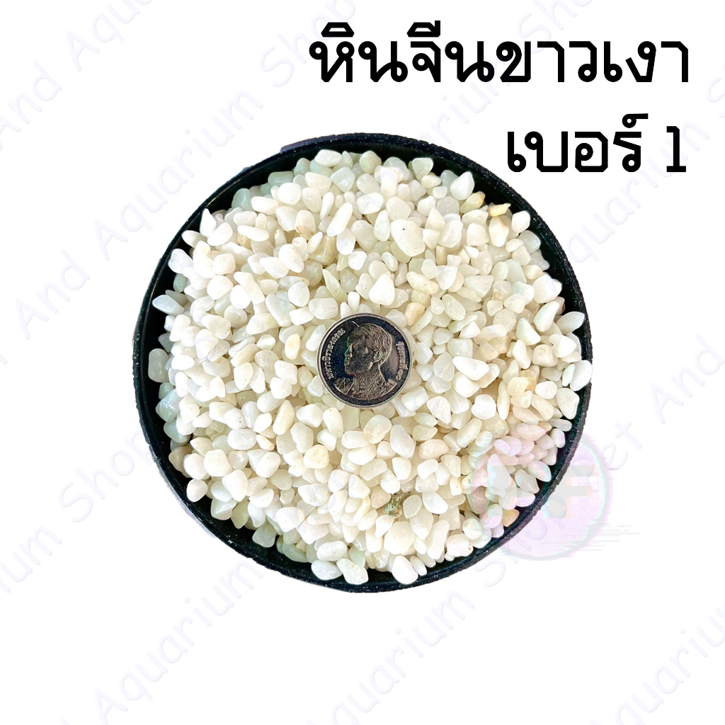 หินจีนขาวเงา หินตกแต่งตู้ปลา หินโรยหน้ากระถ่างต้นไม้    1 กิโล 60 บาท