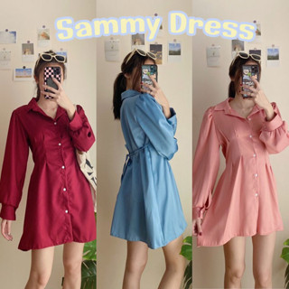 D011 : SAMMY DRESS เดรสเชิ้ตแขนยาวเชือกผูกหลัง