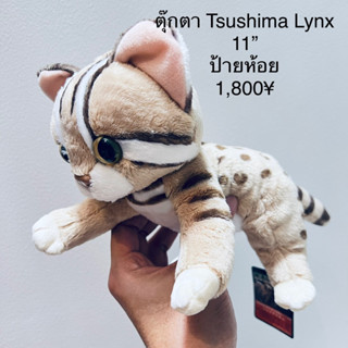 ตุ๊กตา แมว ขนสวย ขนาด11” Tsushima Lynx ป้ายห้อย1,800¥ ตัวลายเหมือนเสือ ขนนุ่ม ลิขสิทธิ์แท้ Kobe Nasu Animal Kingdom