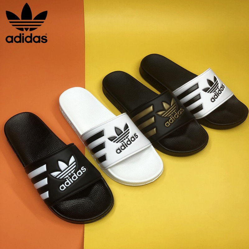 ADIDASรองเท้าแตะลำลองสำหรับผู้ชายและผู้หญิง พื้นนุ่มสบาย