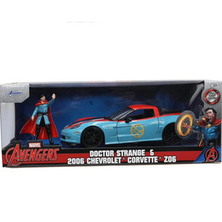 โมเดลรถเหล็ก 1/24 Doctor Strange &amp; 2006 Chevrolet Corvette Z06 [Jada]