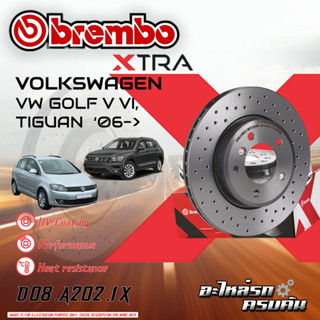 "จานเบรกหลัง BREMBO สำหรับ AUDI Q3 2.0 TFSI, VW GOLF V VI,  TIGUAN [D08 A202 1X]"