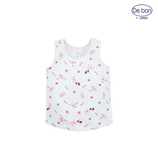 De bon  By Enfant เสื้อกล้ามเด็ก  สีชมพู พิมพ์ลายน้องหมี ปาร์ตี้  ไซส์ 90 เหมาะสำหรับเด็ก 12-24 เดือน