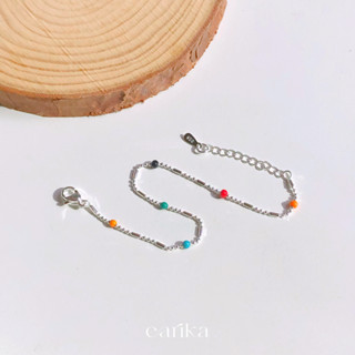 earika.earrings - candy beads braclet สร้อยข้อมือเงินแท้จี้เม็ดกลม ปรับขนาดได้ เหมาะสำหรับคนแพ้ง่าย