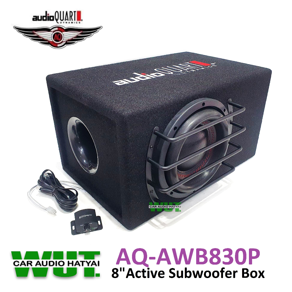 audio quart ตู้ลำโพงซับวูปเฟอร์ 8นิ้ว พร้อมแอมป์ในตัว รีโมทบูสเบส 800Watts. audio quart รุ่น AQ-AWB8