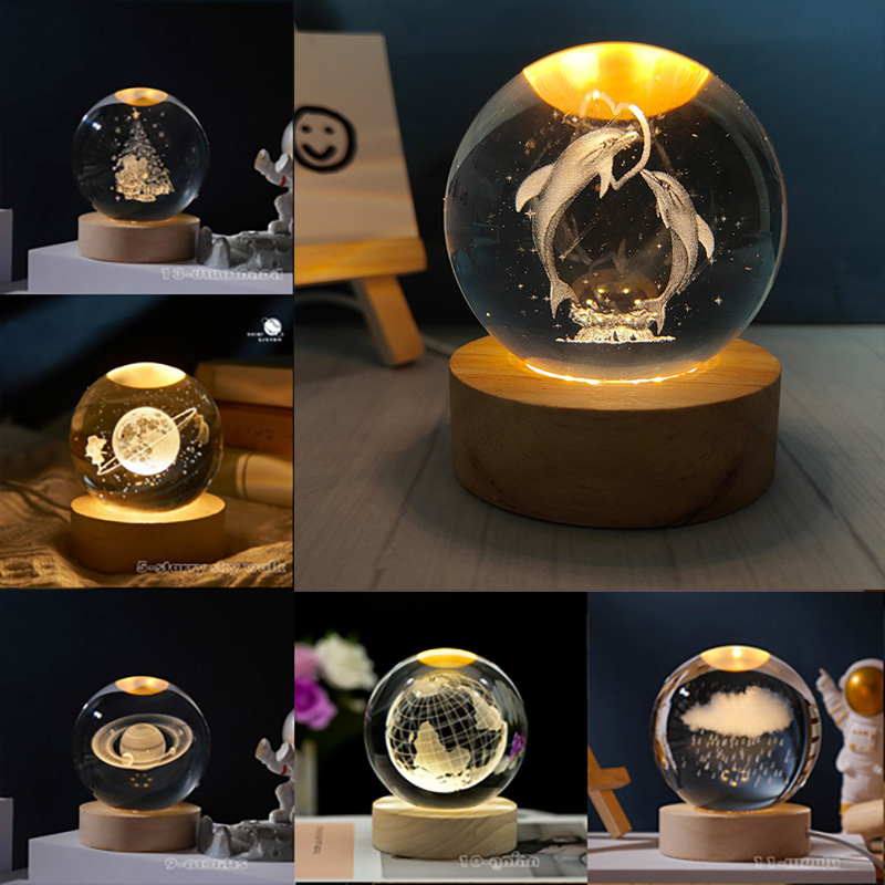 TH2020 EW โคมไฟหัวเตียง3D LED 20รุ่น+ USB โคมไฟคริสตัล โคมไฟกลางคืน ของขวัญวันเกิด NO:3D6