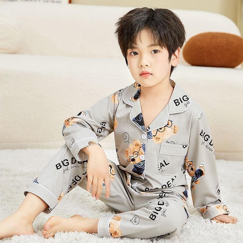 ลด10% โค้ด DDXDECW4 ใหม่# ชุดนอนเด็ก แขนยาวขาขาว หน้ากระดุม ลายน่ารักเนื้อผ้านิ่มใส่สบาย พร้อมส่งจากไทย - รูปที่ 6