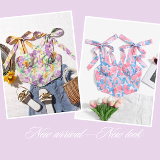 เสื้อทรงเจ้าหญิง ผูกโบว์ 2 ข้าง ลายดอกไม้น่ารักกก
