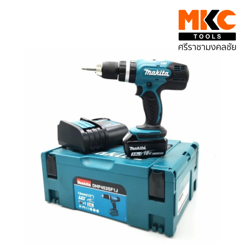 MAKITA สว่านกระแทกไร้สาย 13มม. 18V DHP453SF1J (รวมแบตเตอรี่และแท่นชาร์จ)