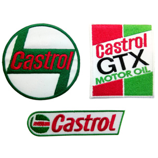 ตัวรีดติดเสื้อ Castrol อาร์มรีด อาร์มปัก ตกแต่งเสื้อผ้า หมวก กระเป๋า แจ๊คเก็ตยีนส์ Hipster Embroidered Iron On Sew on