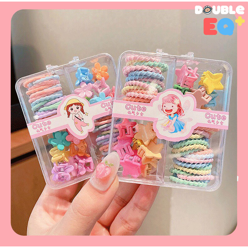 ยางมัดผม กิ๊บ แฟชั่น พร้อมกล่องเก็บ น่ารัก ใช้ได้ทุกเพศทุกวัย พร้อมกล่อง rubber band hair accessory ที่มัดผม ที่คาดผม