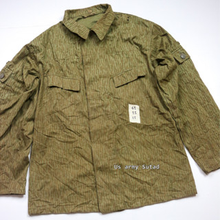 เสื้อกระสอบทหาร แจ็คเก็ตทหาร แขนยาว EAST GERMAN STRICHTARN RAIN CAMO FIELD SHIRT เยอรมันตะวันออก ลายสายฝน แจ็คเก็ตกระสอบ