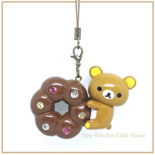 Rilakkuma Donut crystal Mascot swing Keychain พวงกุญแจ ริลัคคุมะ งาน San-x แท้ จากญี่ปุ่น