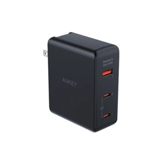 AUKEY PA-B7O Omnia II Mix 140W 3 Port GaN PD 3.1 Travel Charger with Interchangeable EU US UK Plugs Black (CEP-001219)