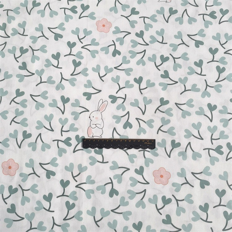 ผ้าคอตตอน 100% ทอทวิล หน้ากว้าง1.6 เมตร ตัดขายเป็นเมตร พิมพ์ลายดอกไม้ ลายกระต่าย ผลไม้