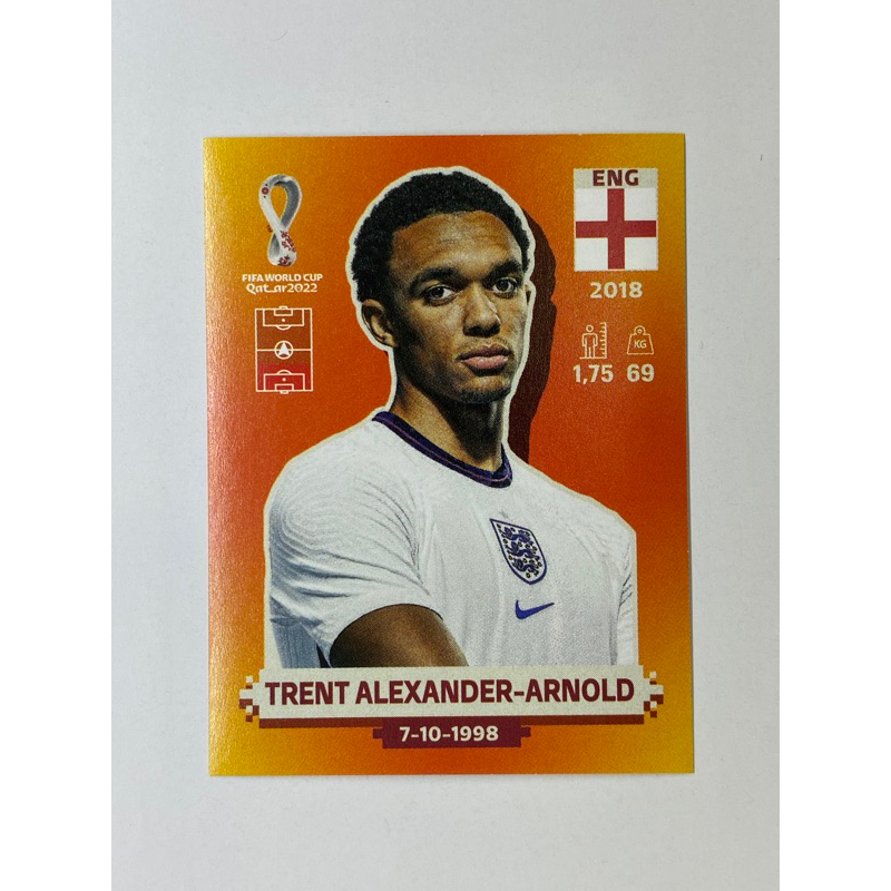 สติ๊กเกอร์สะสม Trent Alexander-arnold ฟุตบอลโลก Worldcup 2022 England ของสะสมทีมฟุตบอล อังกฤษ