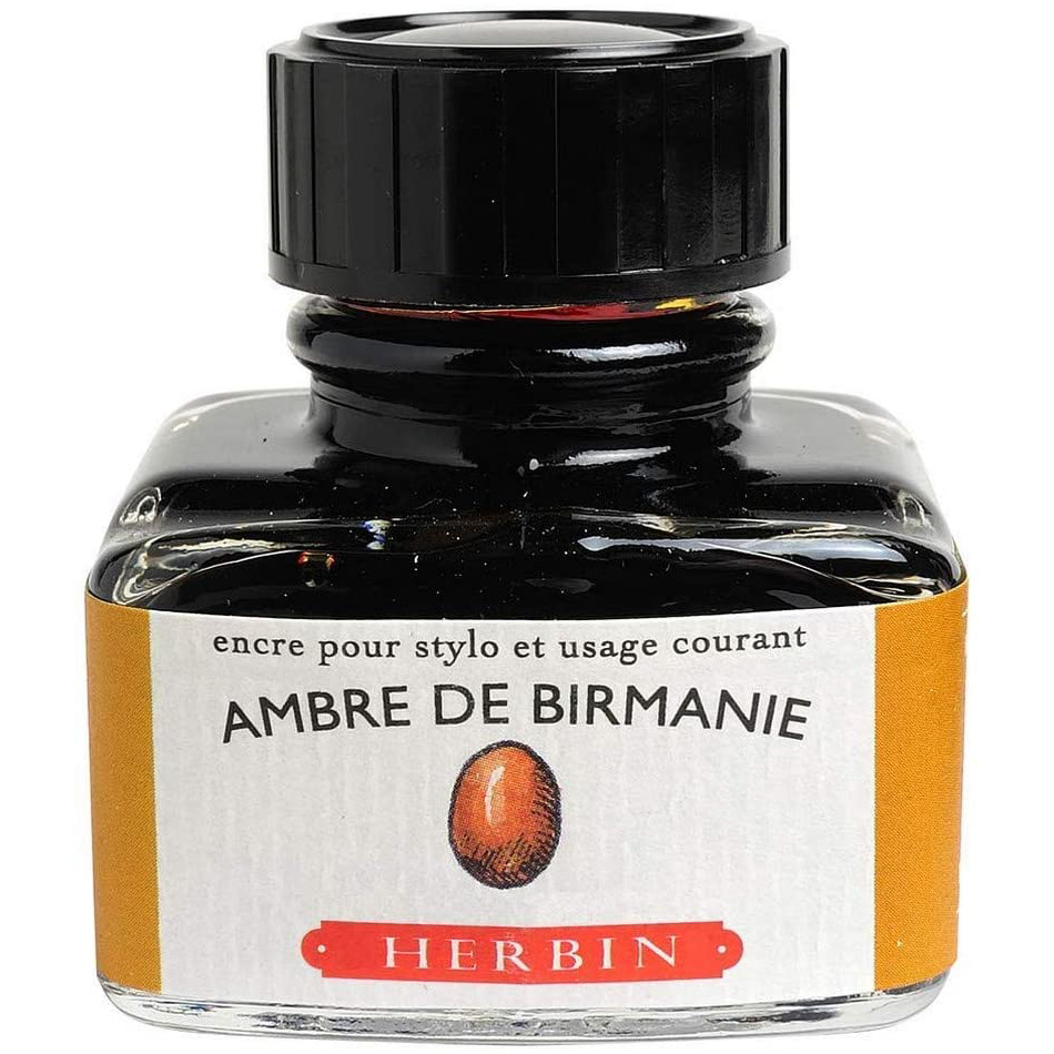 J HERBIN Fountain Pen Inks Ambre de Birmanie (C13041T) / น้ำหมึกสำหรับปากกาหมึกซึม สีอำพันพม่า แบรนด์ J HERBIN