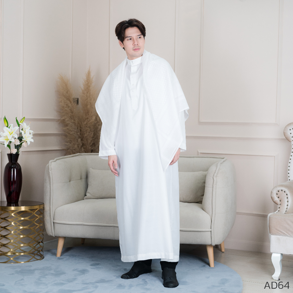โต๊ปชายแบรนด์ดัฟฟะห์ โต๊ปสีพื้น แขนยาวดูดีมีภูมิฐาน ad64วาริสมุสลิม #1