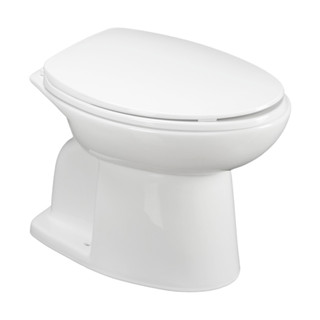 ชักโครก แบบนั่งราดน้ำ รุ่น KW03 CLOVER สีขาว Pail Flush Toilet โถส้วมนั่งราบ ราดน้ำ