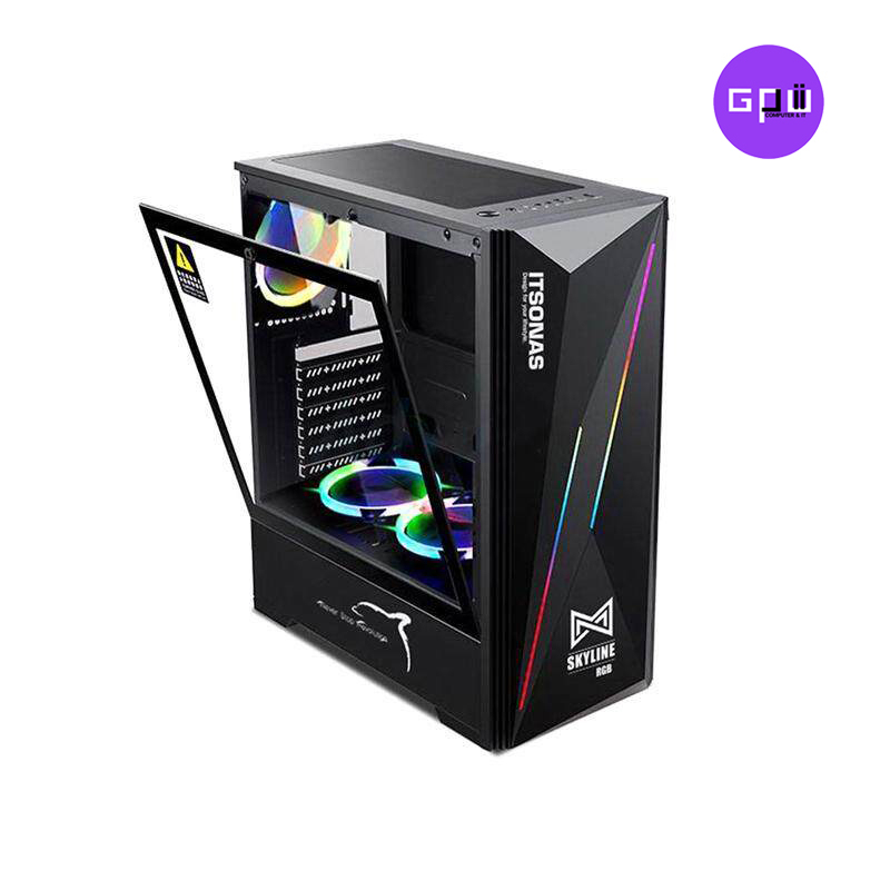 i5 12400F/ram 16gb bus 3200 /RTX 3070 ti 8gb /h610m/SSD m.2 250g/ PSU 750w 80+/ เคสITSONAS SKYLINE RGB TG (BLACK