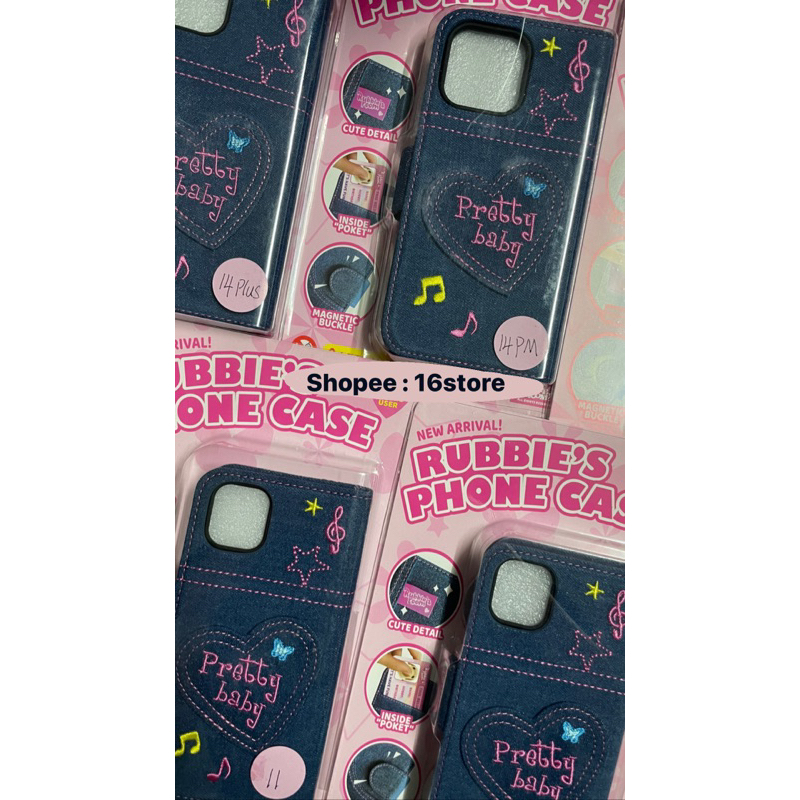 พร้อมส่ง เคสไอโฟน y2k ยีนส์ ปักลาย Rubbie room เคส airpod 1 2 pro #7