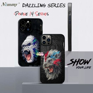 Nimmy แท้ Dazzing  Series เคสหนังงานปัก 3D i14 14pro 14plus 14pro max