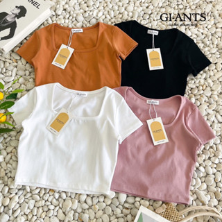 GI-ANTS เสื้อครอปคอเหลี่ยมแขนสั้น มินิไซส์