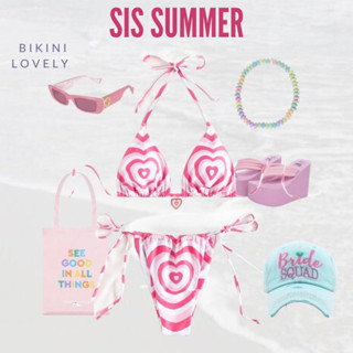 👙lovely bikini  🫶 บิกินี่สายฝอรุ่น ลายหัวใจ โซคิ้วท์สุด ๆ ยอดฮิต ปั๊วเป๊ะปังเลยค่ารุ่นนี้