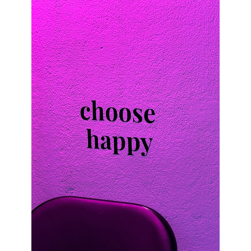 สติ๊กเกอร์ติดกระจก ติดผนัง ตกแต่งบ้าน ตกแต่งร้าน คาเฟ่ choose happy