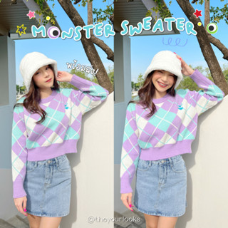 Theyourlooks ‪♡ พร้อมส่ง Monster sweater สเวตเตอร์🛼🦄 (TYL523)