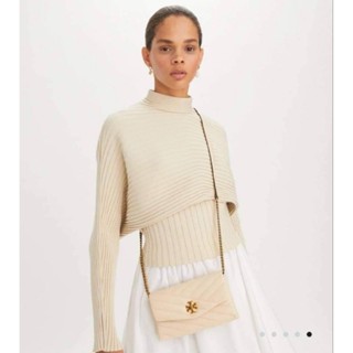 💓งานSHOPTory Burch #KIRA CHEVRON CHAIN WALLET/ New Cream