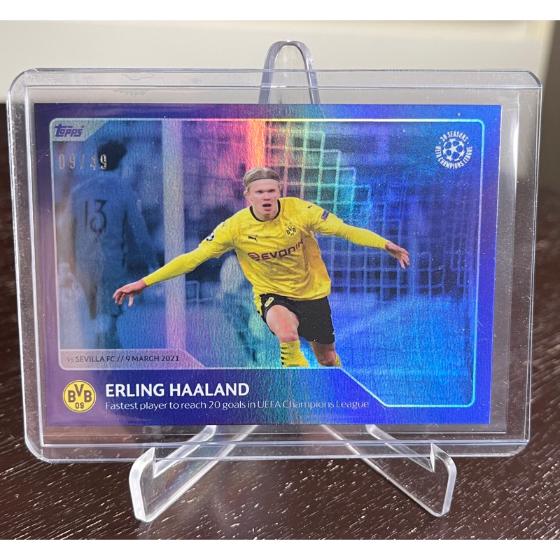 2022 Topps UEFA Champions League 30 Seasons Celebration - Erling Haaland 9/49 Jersey !!!!