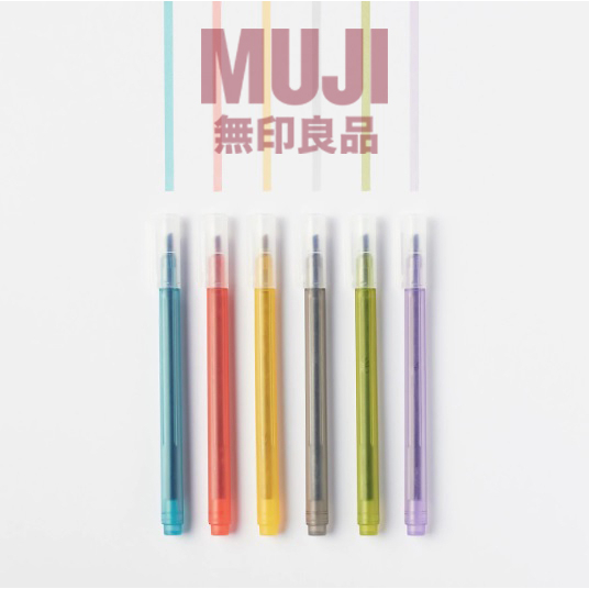 [MUJI] 🌈 ไฮไลท์ มูจิ สีตุ่น 6 สี ปากกาเน้นข้อความ ไฮไลท muji