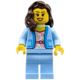 [ Minifigures ] มินิฟิก Lego - Female Bright Light Blue Jacket : Town City (cty1354) ราคา/ชิ้น