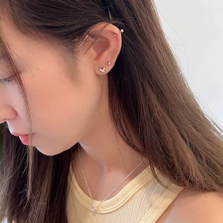 Suwann.na ต่างหู ต่างหูเงินแท้ จิว จิวเงินแท้ จิวหัวใจ
