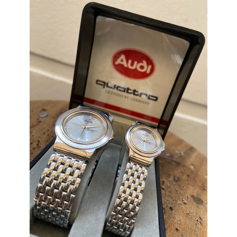 Audi quattro นาฬิกาคู่ ของแท้ เก่าเก็บ