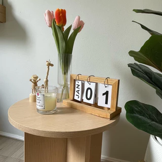 Po Furniture โต๊ะกลมมินิมอล เก้าอี้มินิมอลกลมอเนกประสงค์ ขนาด 40x40x40 cm. **สินค้าประกอบเอง**