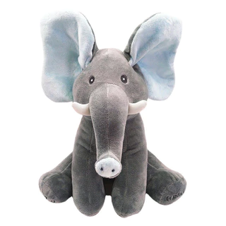 happy_toyตุ๊กตาช้างจ๊ะเอ๋ เพลงไทย เพลงอังกฤษ พูดตามได้ มีให้เลือก 2ระบบ ระบบใส่ถ่านกับระบบชาร์จ เปิดตาปิดตาทุกเพศทุกวัย