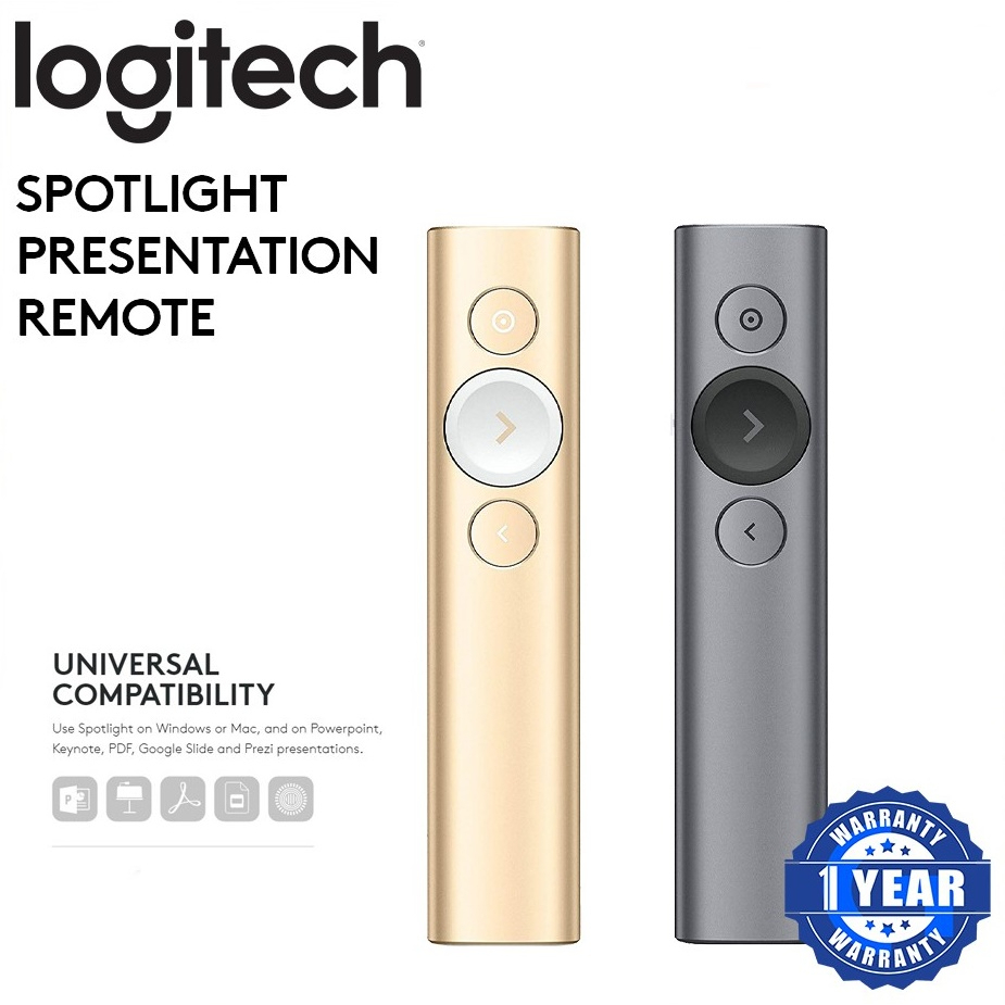 ⚡️รีโมทพรีเซนไร้สาย⚡️ LOGITECH SPOTLIGHT PRESENTER REMOTE ซูมหน้าจอตามตำแหน่งที่เลือกได้ ประกัน 1 ปี
