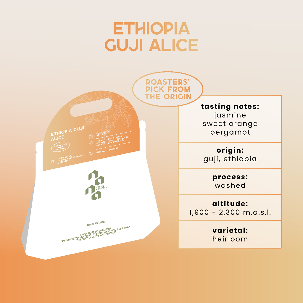 Nana Coffee Roasters - Ethiopia Guji Alice 100 g  เมล็ดกาแฟ คั่วอ่อน