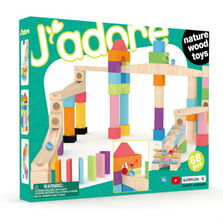 Toys R Us Jadore ฌาดอร์ ของเล่นก่อสร้างรางไม้และลู่วิ่งลูกหิน Wooden Marble Run (930347)