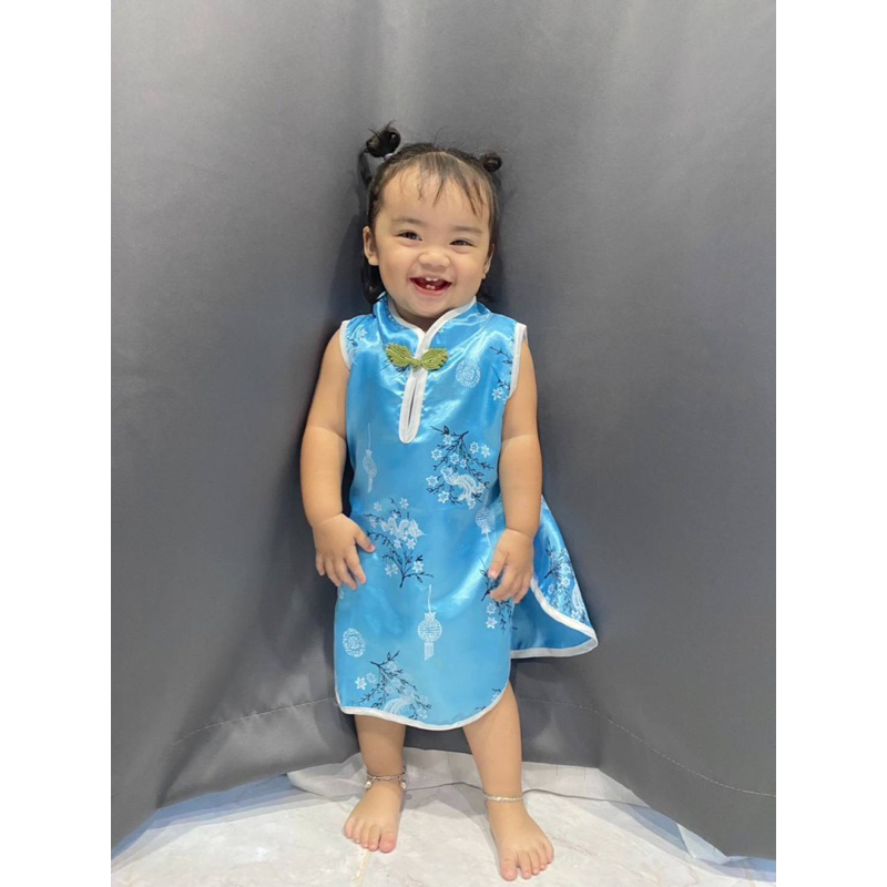 ชุดกี่เพ้าเด็ก ชุดเด็กตรุษจีน ชุดจีน เสื้อกี่เพ้า สำหรับเด็กอายุประมาณ  1-2 ปี (น้ำหนักไม่เกิน 13 กิโลกรัม) - รูปที่ 6