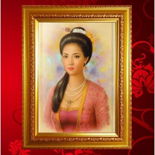 กรอบมงคลรูปพระสุพรรณกัลยา กรอบขนาด28.5×37.0 C.M