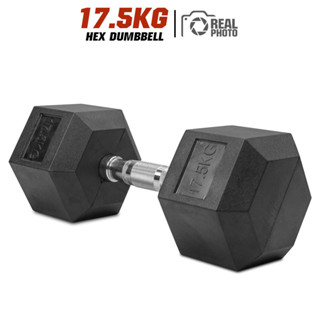 ดัมเบล หกเหลี่ยม หุ้มยาง 17.5กิโล (1 ข้าง) HEX Dumbbell 17.5KG Heavy Weight Series